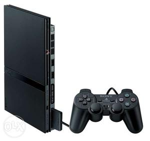 Black Sony PS2 With One Controller