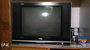 Black TCL Widescreen CRT TV