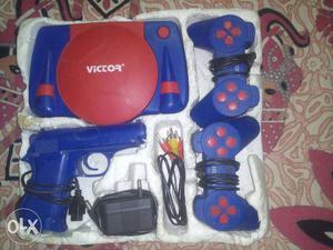 Blue And Red Victor Console With Two Controllers
