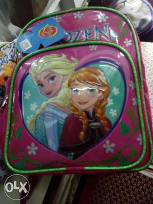 Disney Frozen Pink And Green Backpack