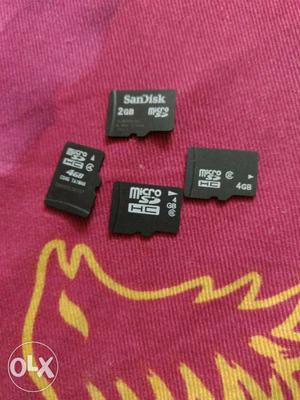 Four Black Micro SD Cards