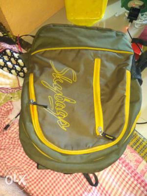 Gray And Yellow Skybags Backpack
