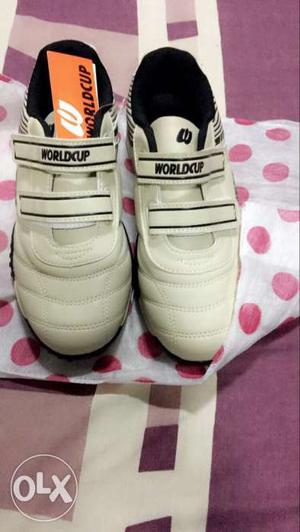 Pair Of White Worldcup Velcro Shoes
