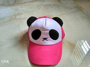 Panda cap with 100% cotton material and foam