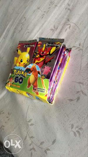 Pokemon go cards with mew evolution.packets of