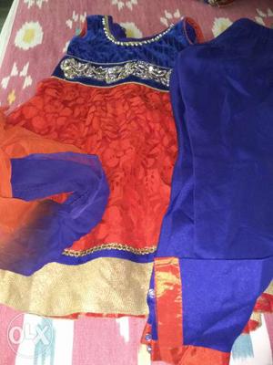 Salwar red & blue 4 to 5 years baby