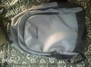 Silver And Balck Wildcraft Backpack