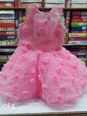 Toddler's Pink Floral Sleeveless Mini Dress