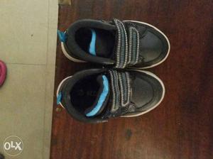 Toddler's White-blue-black Strap Shoes
