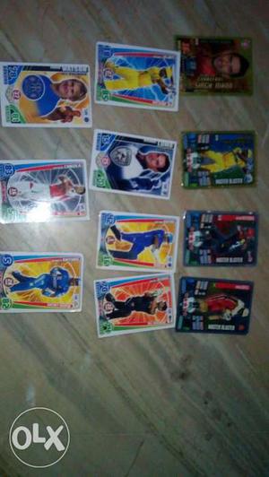 A set of topps 2 gold, 2 silver and 11 simple