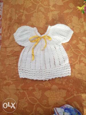 Baby's White Knitted Dress