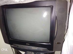 Black And Gray Widescreen CRT Television