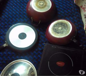 Electric Rice cooker, induction stove and 3 supporting pans