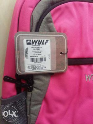 Pink And Grey Wulf Backpack