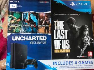 Ps4 1 tb with 4 games sealed box