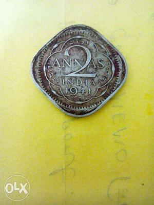2 Anna  very old antique coin reasonable price