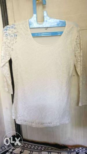 A white party wear top Net fitted ME brand(m)