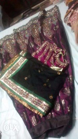 Beautiful black ghagra with blouse and dupatta
