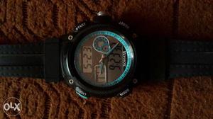 Black And Blue Digital Watch