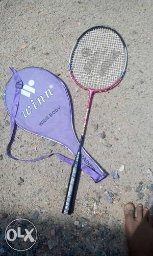 Black And Red Winn Badminton Racket With Bag