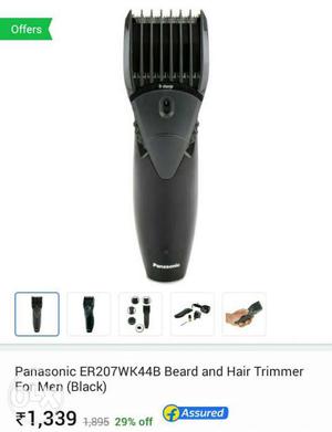 Black Panasonic Beard And Hair Trimmer