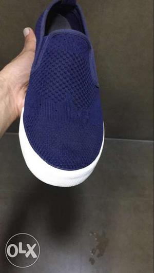 Blue And White Slip On Shoe