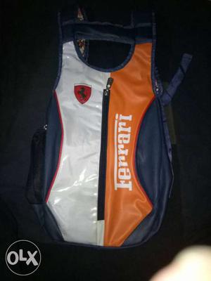 Blue, Orange, And Black Ferrari Backpack