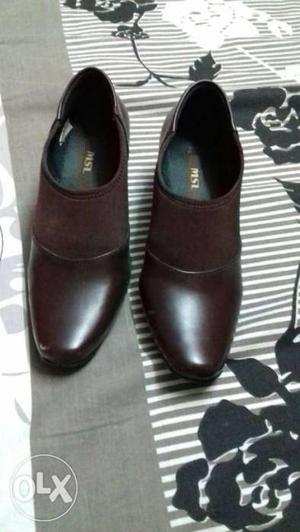 Brown Leather Mule Shoes