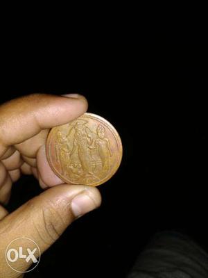 Brown Round Commemorative Coin