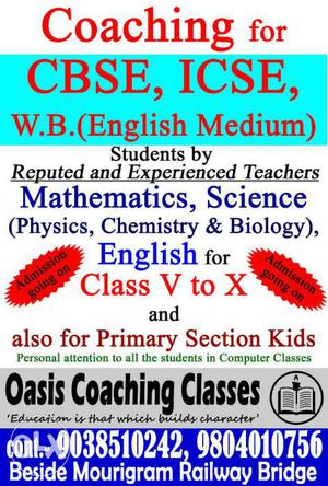 Coaching For CBSE, ICSE, W.B. English Medium Ads