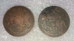 East India Company - One Quarter Anna coins Year 