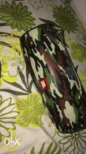 Green, Brown, And Black Camouflage JBL Charge