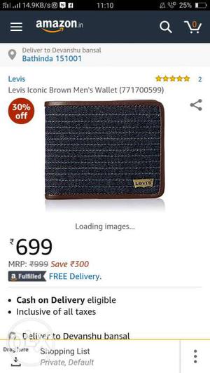 Levis Iconic Brown Men's Wallet