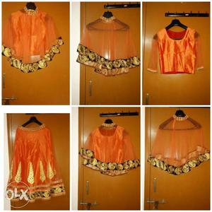 Orange Blouse And Skirts