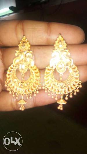 Pair Of Gold Chandelier Earrings