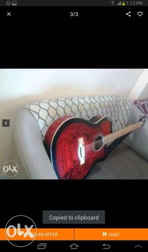 Red Burst Single Cutaway Acoustic Guitar
