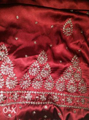 Red Embellished Textile
