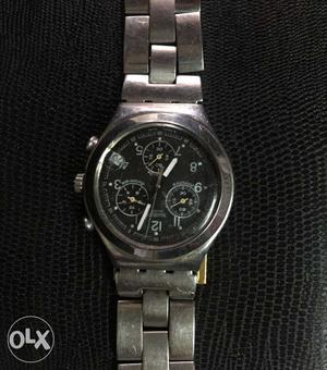 Swatch stainless steel watch with three keys