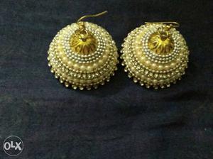 Two Gold Hooked Earrings