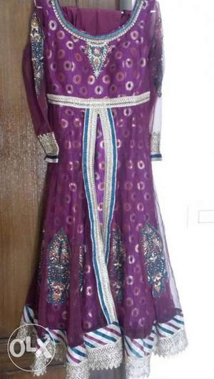 Women's Purple Sari Dress