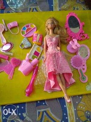 Barbie doll with make up kit mrp  rs