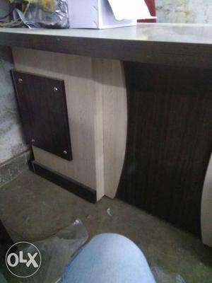Beige And Brown Wooden Desk