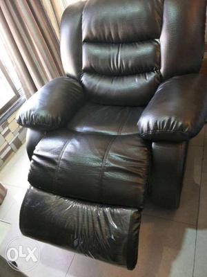 Black Leather Recliner Sofa Chair