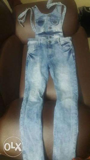 Blue Washed Overall Pants