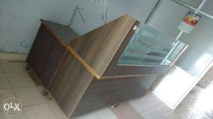 Brown Wooden Sectional Desk