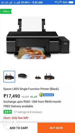 Epson L805 printer only 1week used