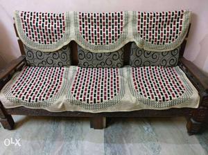 Five seater wooden sofa set in good condition..