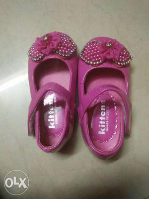 Girl's Pink Kittens Mary Jane Flats