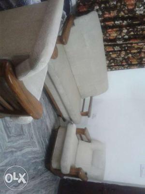 Gray Padded Couch And Armchairs Set