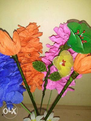 Hand made paper flower ech Rs.50